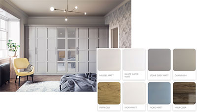 My Fitted Bedroom colour chart for Elise range