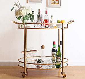 A gold bar cart