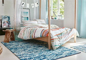 Blue bedroom rug