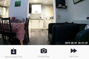 Neos Smart Cam CCTV - app screen view