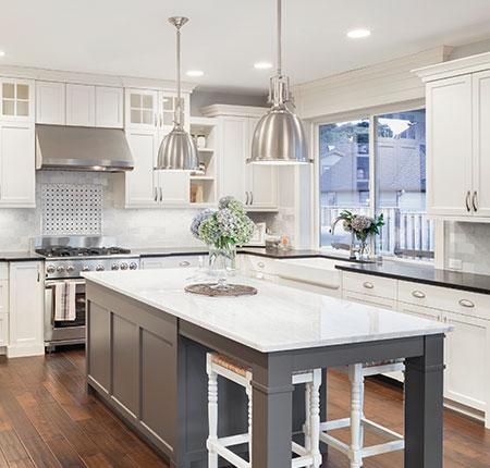 Inside a kitchen of a new home 